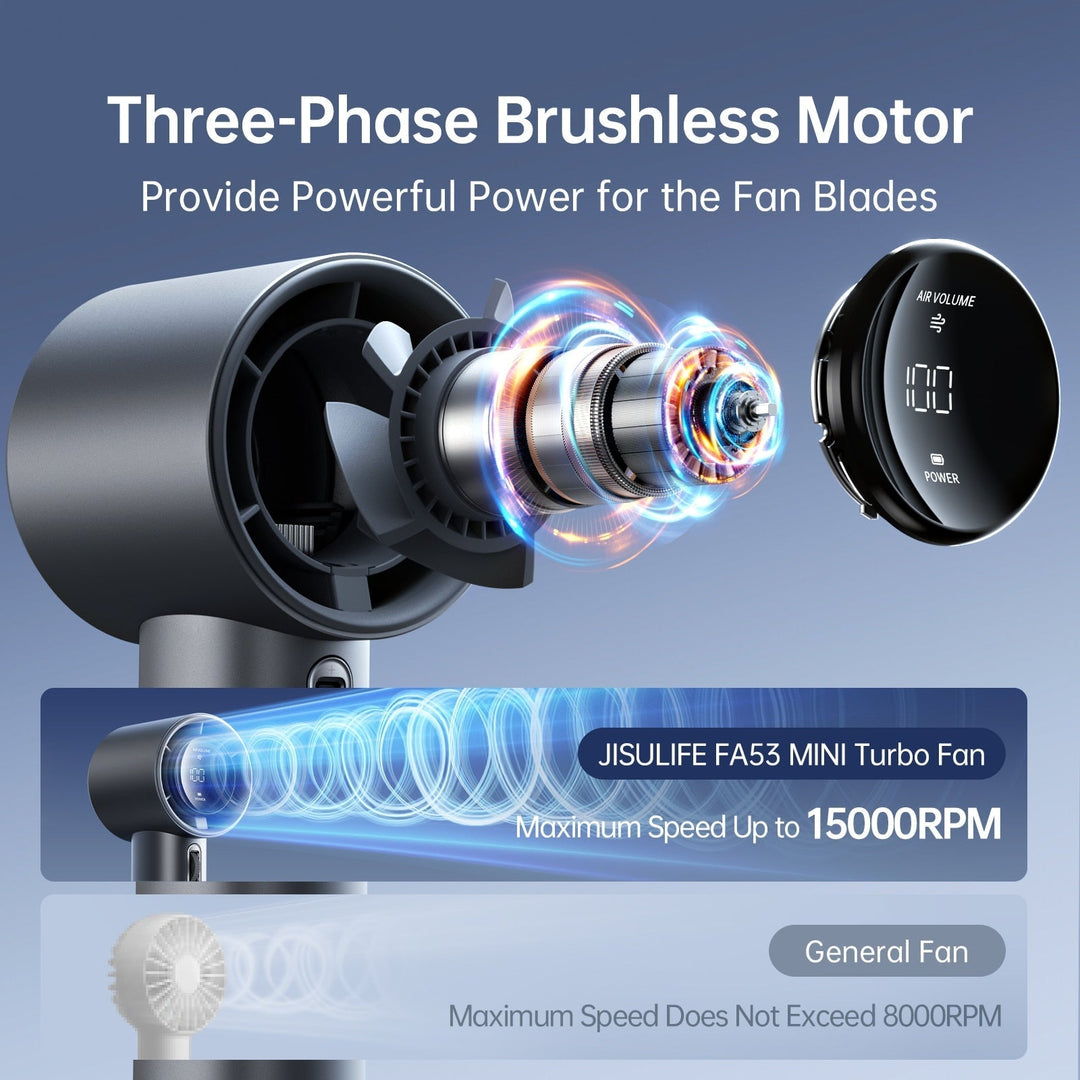 Portable Handheld Wireless Cooling Fan with Digital Display – Compact Summer Breeze for Outdoor Comfort 3