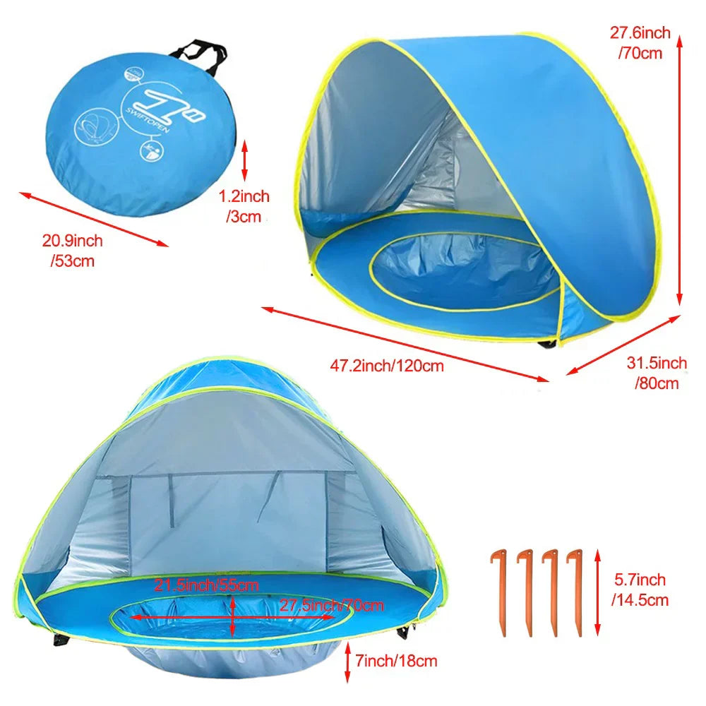 Portable Pop Up Beach Tent with UV Protection and Integrated Bath – Baby Beach Shade 5