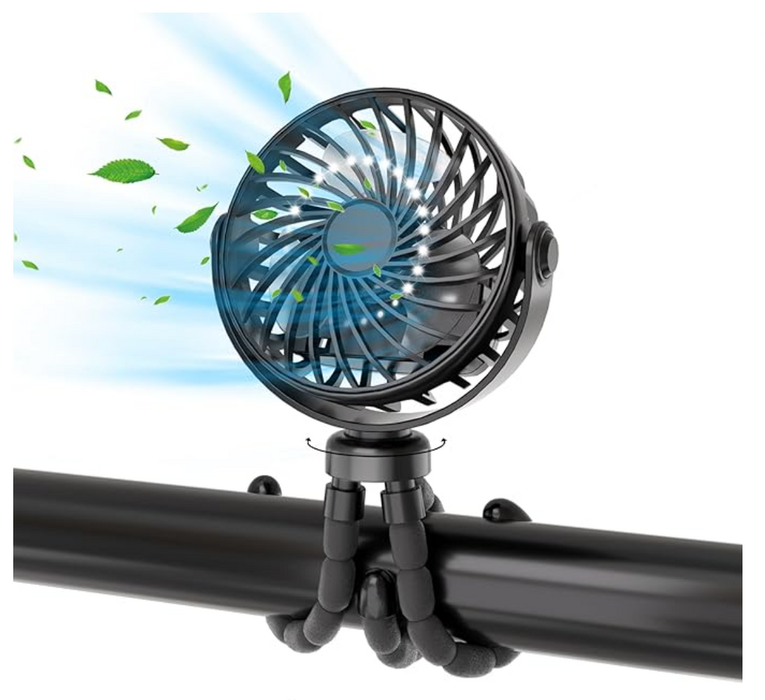 Portable Rechargeable Stroller Fan – Clip-On Design, Lightweight, Safe for Babies, USB Powered 0