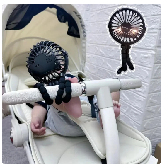 Portable Rechargeable Stroller Fan – Clip-On Design, Lightweight, Safe for Babies, USB Powered 2