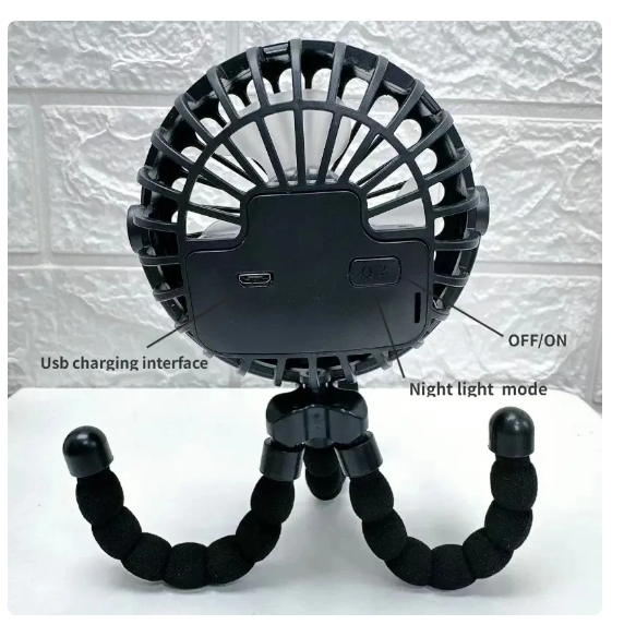 Portable Rechargeable Stroller Fan – Clip-On Design, Lightweight, Safe for Babies, USB Powered 3