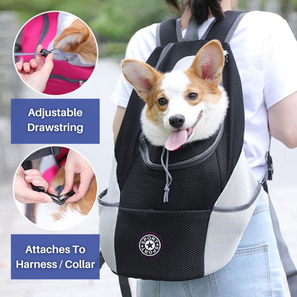 Premium Dog Backpack Carrier with Breathable Mesh and Handy Storage for Outdoor Adventures - Adjustable for Dogs Up to 25 lbs 0