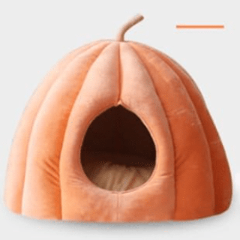 Pumpkinpaws Cozy Pumpkin-Shaped Cat Bed for Winter Comfort & Hygiene 6