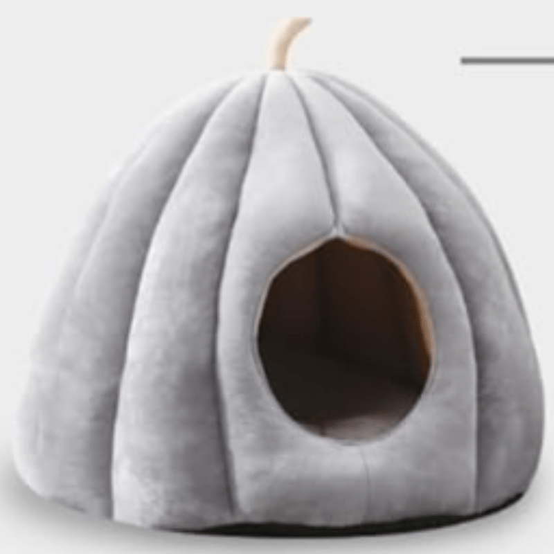 Pumpkinpaws Cozy Pumpkin-Shaped Cat Bed for Winter Comfort & Hygiene 7