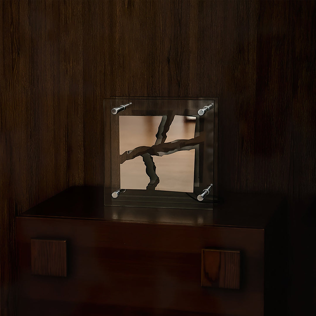 RadiantCube – Artistic Square Glass Table Lamp 1