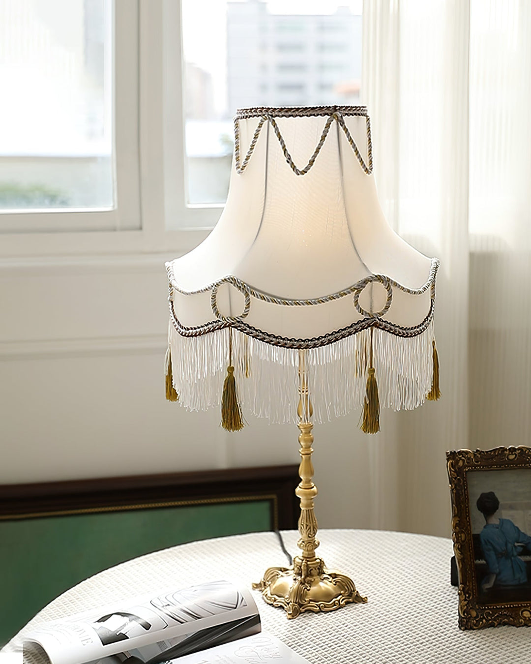 RegalBrass - Victorian Lamp with Gold Detailing and Luxurious Glow 6