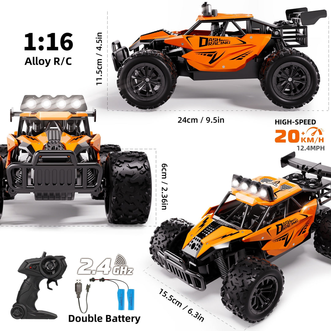Remote Control Car with Alloy Body and Lights 1