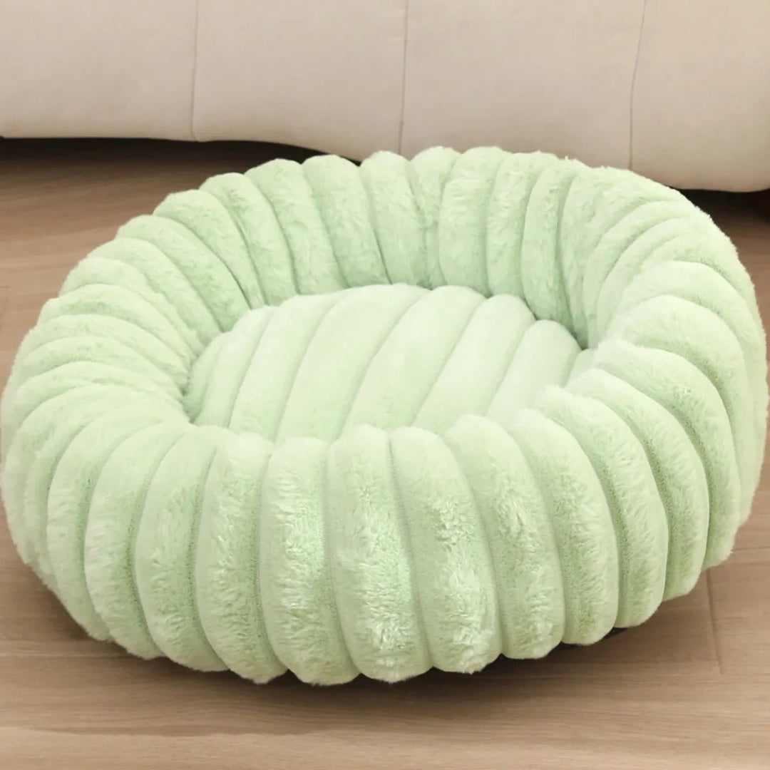 Round Donut Dog Bed - Soft Plush Washable Bed for Small to Medium Dogs - Cozy Design for Comfort and Security 11