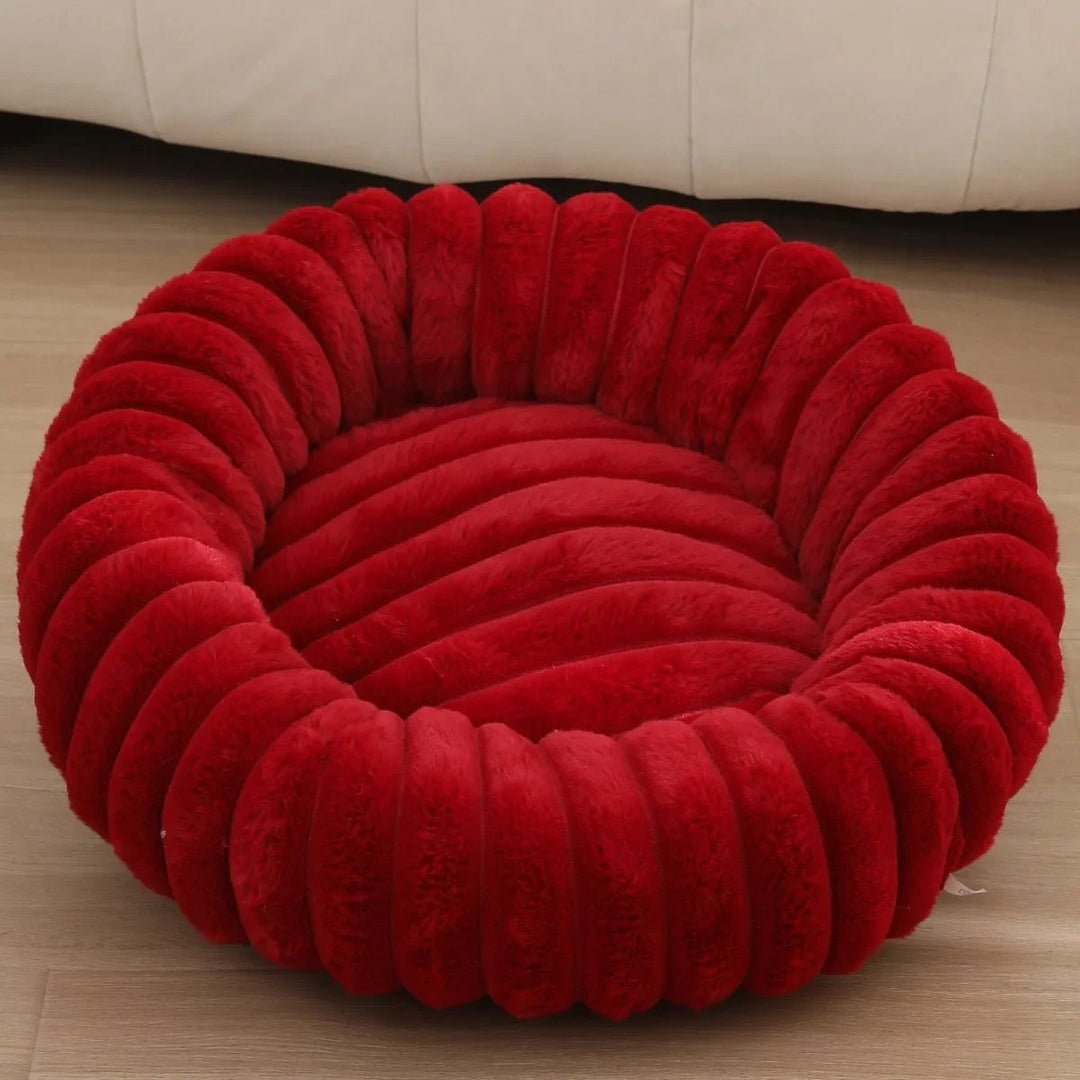 Round Donut Dog Bed - Soft Plush Washable Bed for Small to Medium Dogs - Cozy Design for Comfort and Security 13