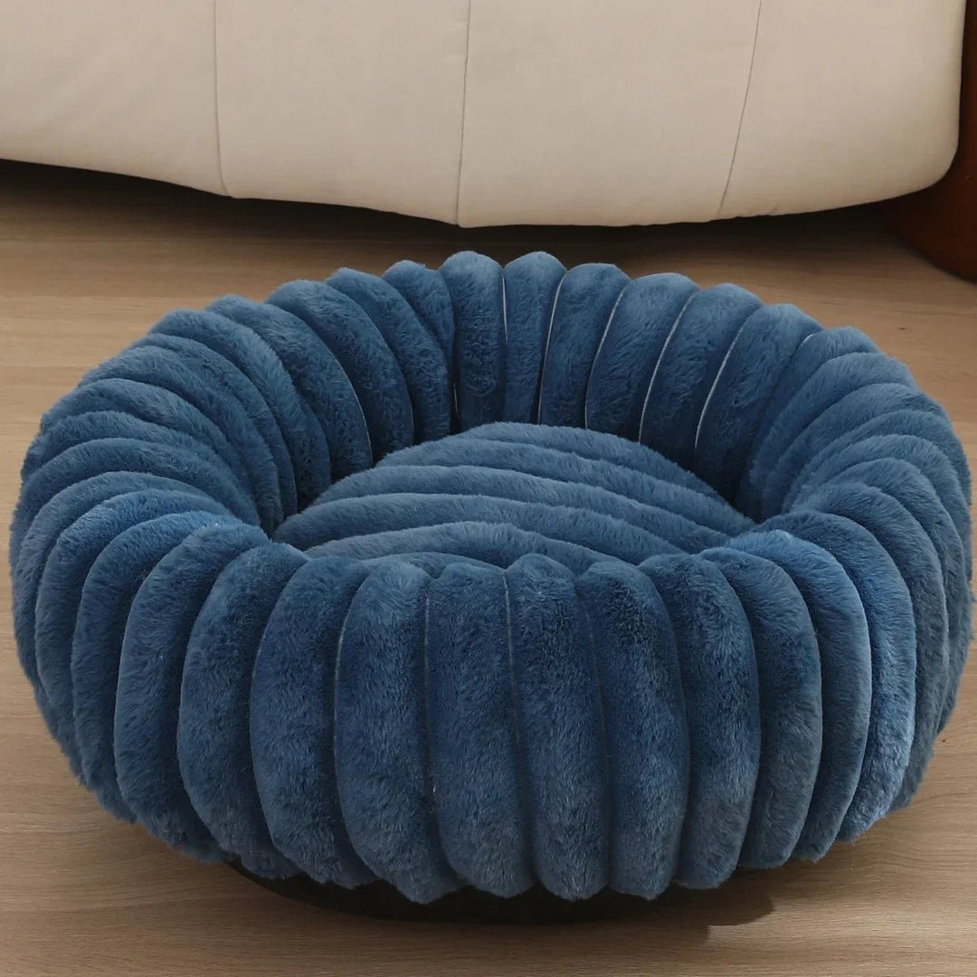 Round Donut Dog Bed - Soft Plush Washable Bed for Small to Medium Dogs - Cozy Design for Comfort and Security 14