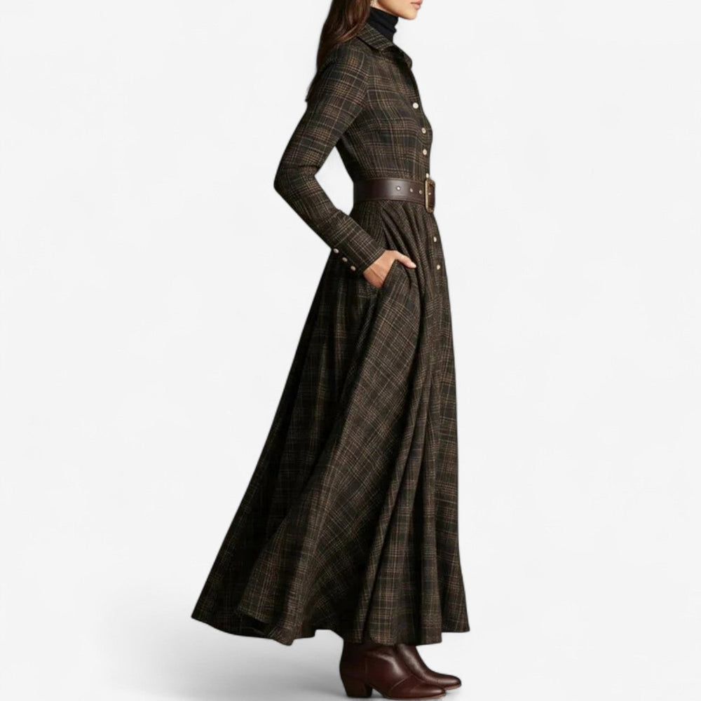 Sarah Collection | Long Sleeve Maxi Dress with Flattering Belt – Elegant Design for Timeless Style 1