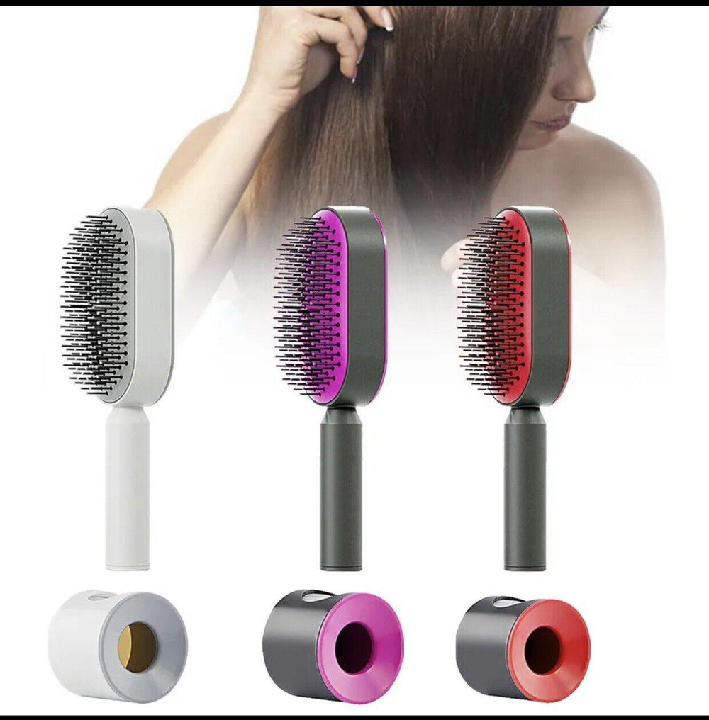 Self Cleaning Hair Brush - Air Cushion Comb Press Type Cleaning Design Comfortable Hair Brush 1