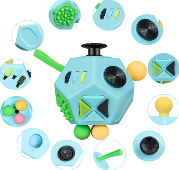 Sensory Toy 12-in-1 Anti-Stress Cube Durable ABS Plastic for Autism and Focus 1