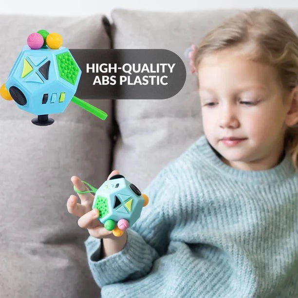 Sensory Toy 12-in-1 Anti-Stress Cube Durable ABS Plastic for Autism and Focus 3
