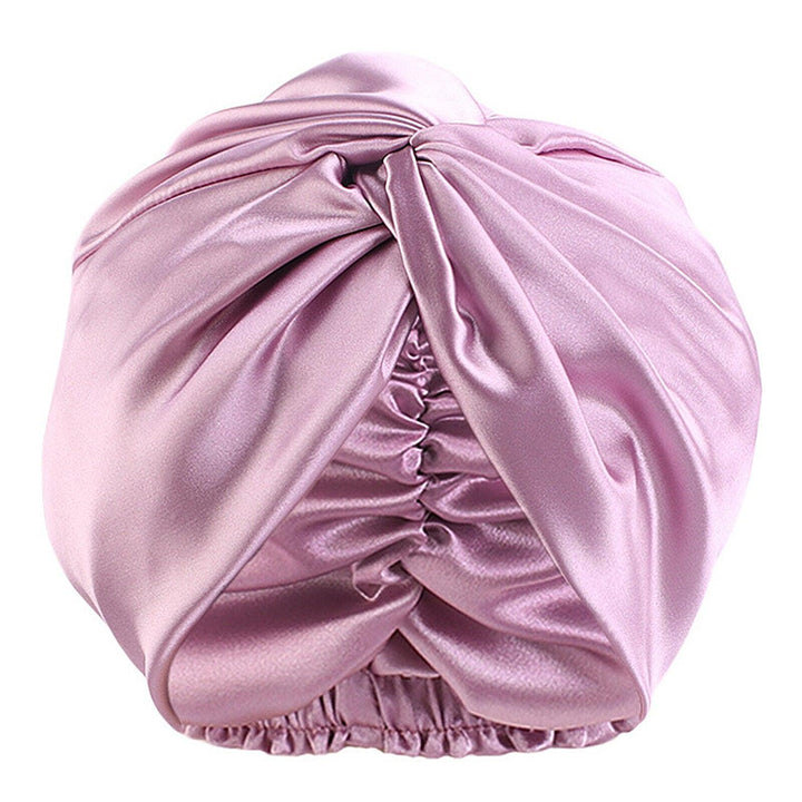 Silk Turban for Sleep - Bonnets For Women Twisted Sleeping Night Cap Pure Silk Hair Wrap Cap 0