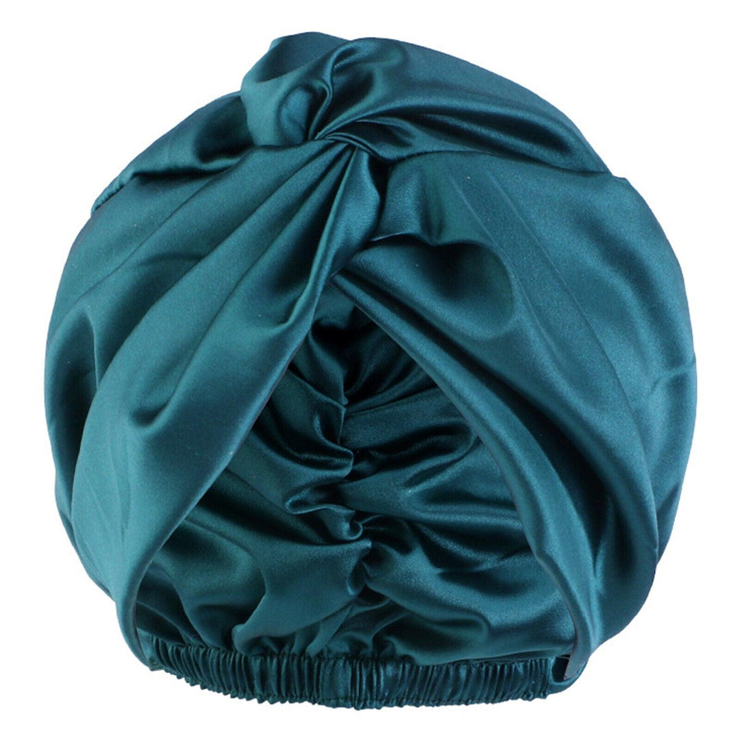 Silk Turban for Sleep - Bonnets For Women Twisted Sleeping Night Cap Pure Silk Hair Wrap Cap 10