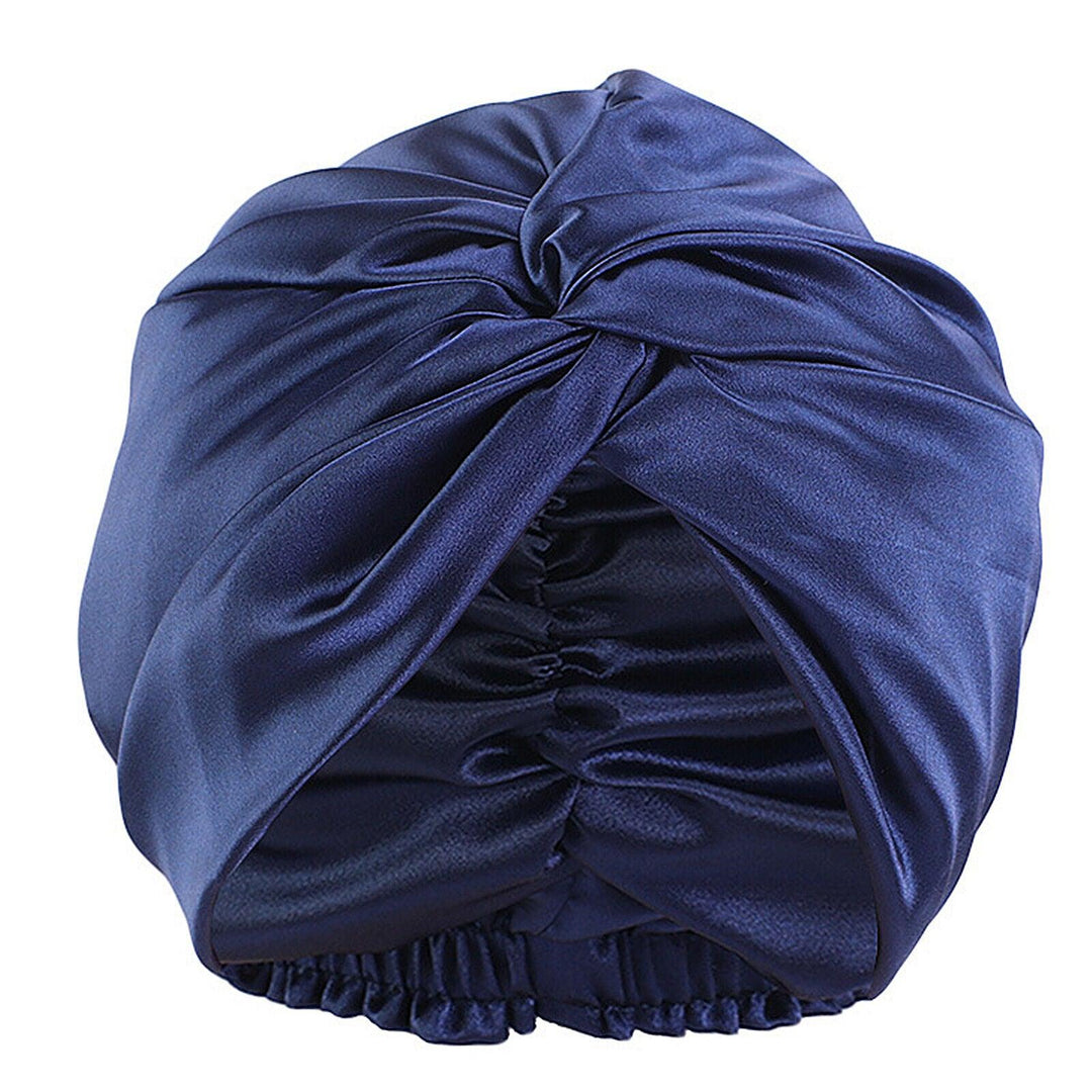 Silk Turban for Sleep - Bonnets For Women Twisted Sleeping Night Cap Pure Silk Hair Wrap Cap 11