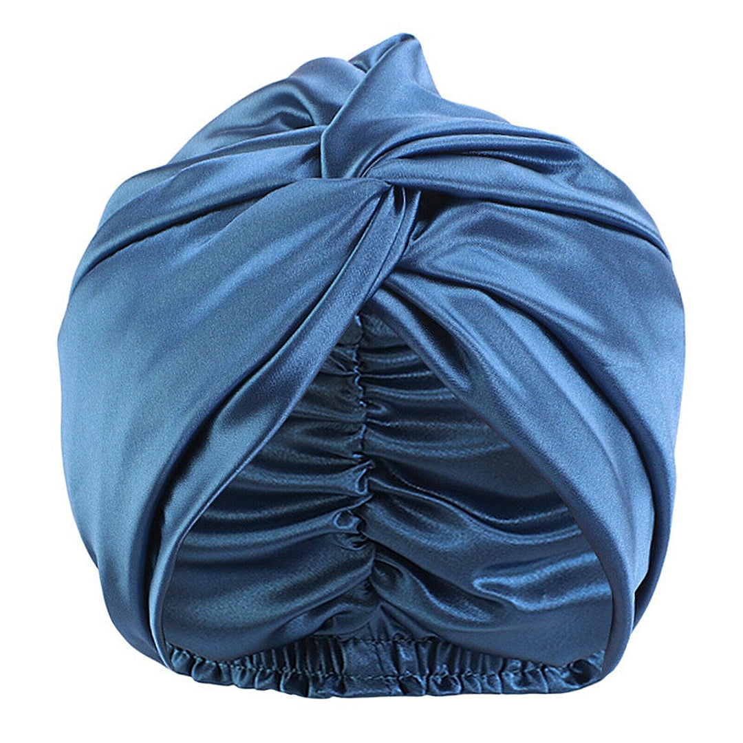 Silk Turban for Sleep - Bonnets For Women Twisted Sleeping Night Cap Pure Silk Hair Wrap Cap 13