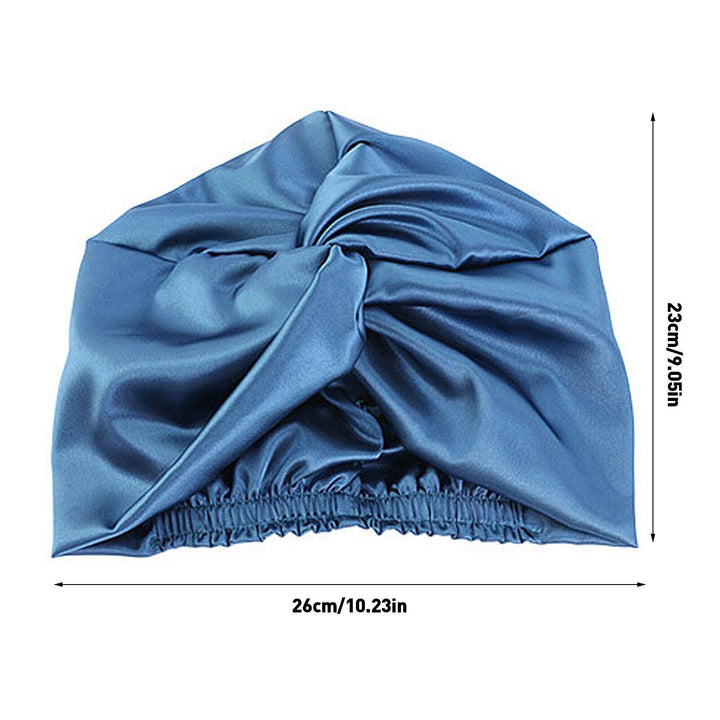 Silk Turban for Sleep - Bonnets For Women Twisted Sleeping Night Cap Pure Silk Hair Wrap Cap 4