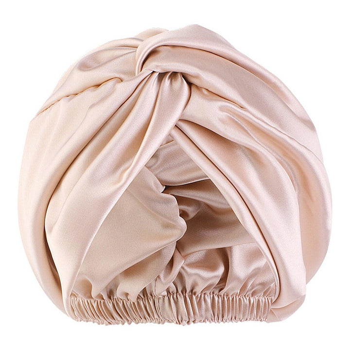 Silk Turban for Sleep - Bonnets For Women Twisted Sleeping Night Cap Pure Silk Hair Wrap Cap 5