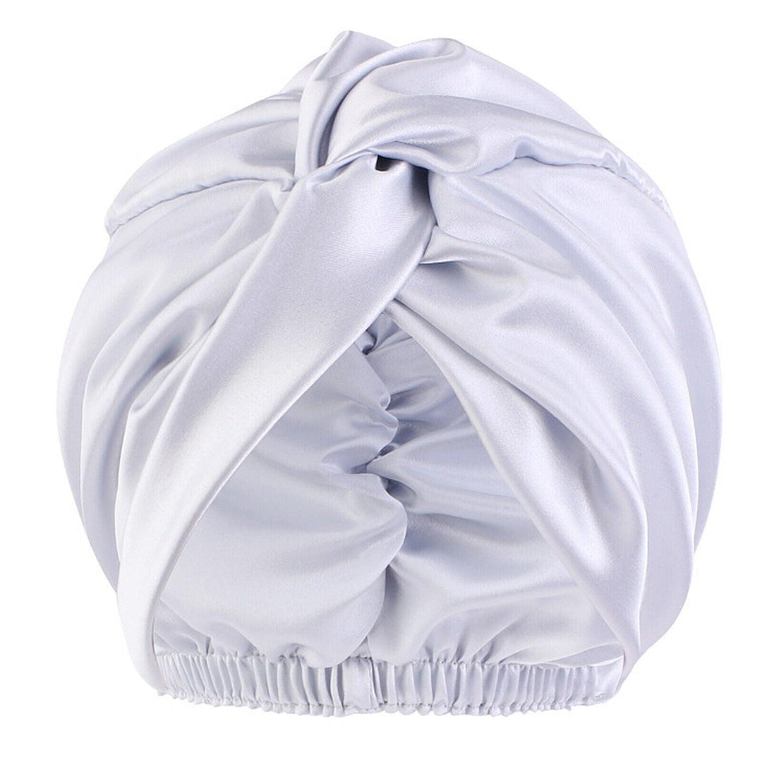 Silk Turban for Sleep - Bonnets For Women Twisted Sleeping Night Cap Pure Silk Hair Wrap Cap 6