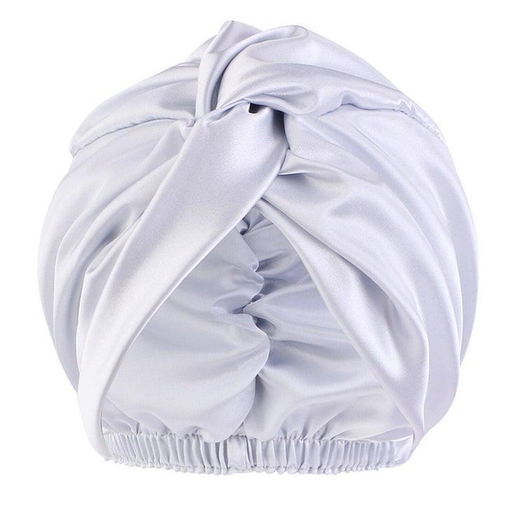 Silk Turban for Sleep - Bonnets For Women Twisted Sleeping Night Cap Pure Silk Hair Wrap Cap 6