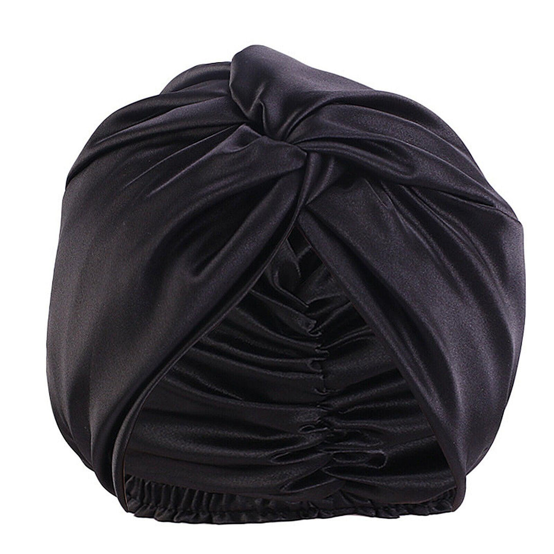 Silk Turban for Sleep - Bonnets For Women Twisted Sleeping Night Cap Pure Silk Hair Wrap Cap 7