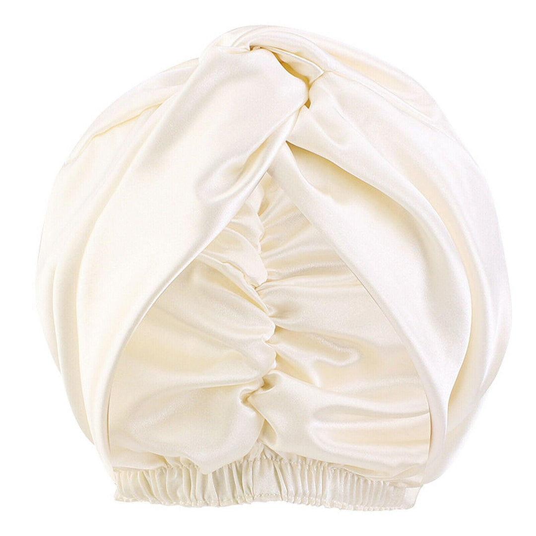 Silk Turban for Sleep - Bonnets For Women Twisted Sleeping Night Cap Pure Silk Hair Wrap Cap 9