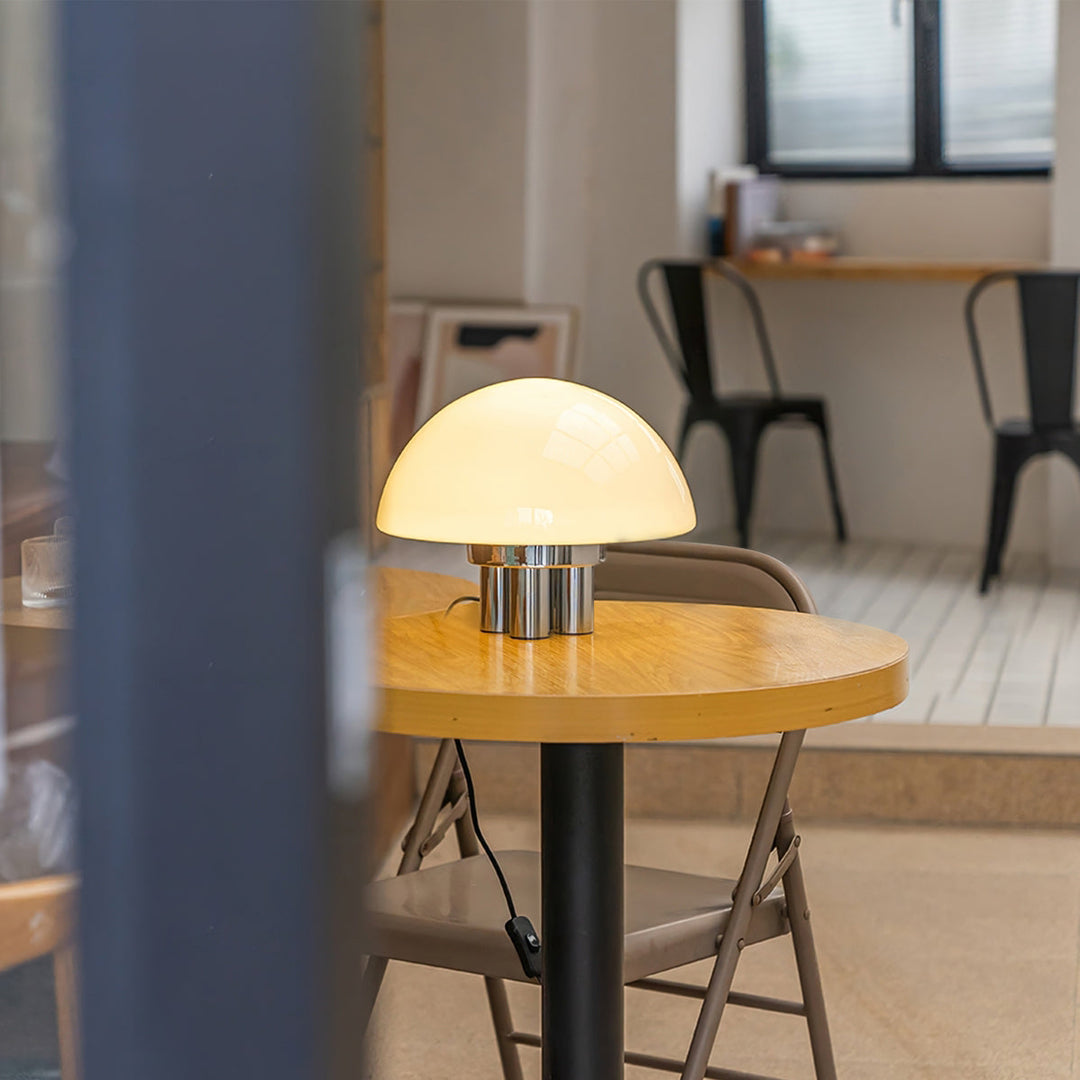 SilverAura – White Table Lamp with Chrome Base 4