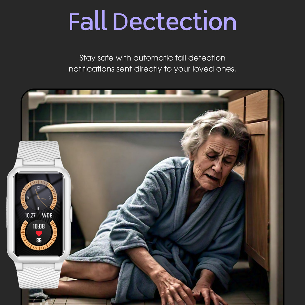 Smartwatch for seniors - Fall detection alarm with 4G medical alarm, GPS and SOS 1