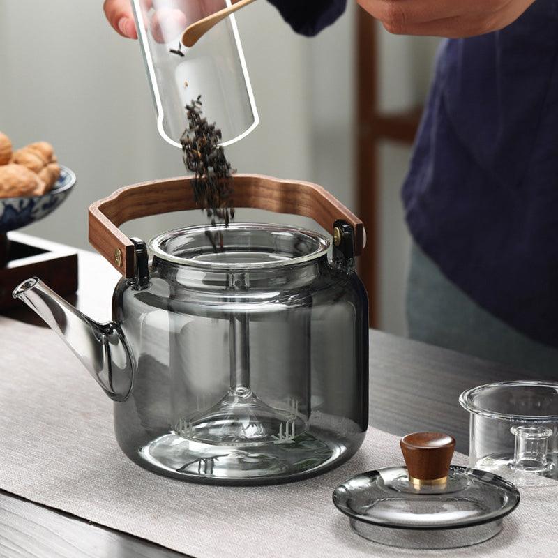 SmokedGlass | Elegant Natural Wooden Teapot for Premium Tea Brewing 1