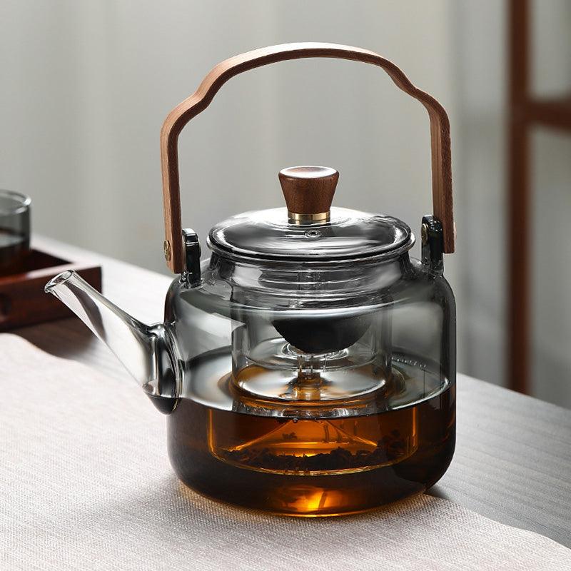 SmokedGlass | Elegant Natural Wooden Teapot for Premium Tea Brewing 4