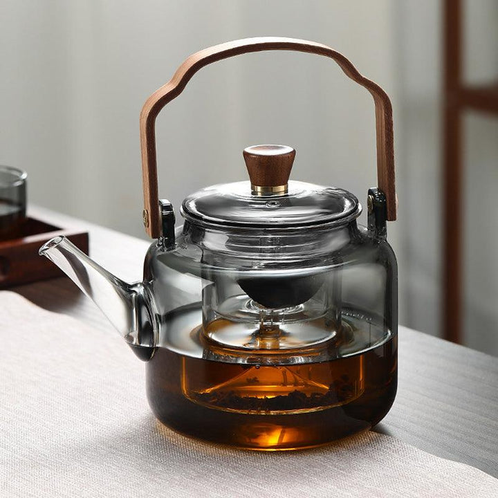 SmokedGlass | Elegant Natural Wooden Teapot for Premium Tea Brewing 4