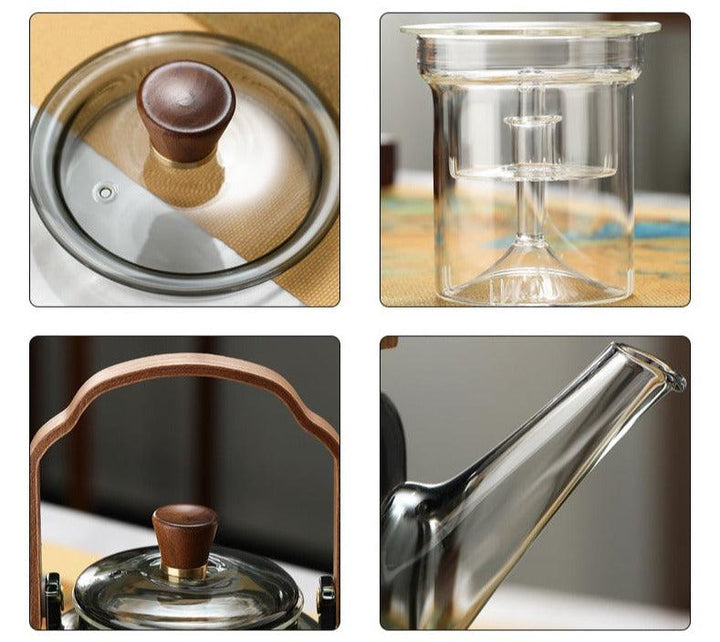 SmokedGlass | Elegant Natural Wooden Teapot for Premium Tea Brewing 5