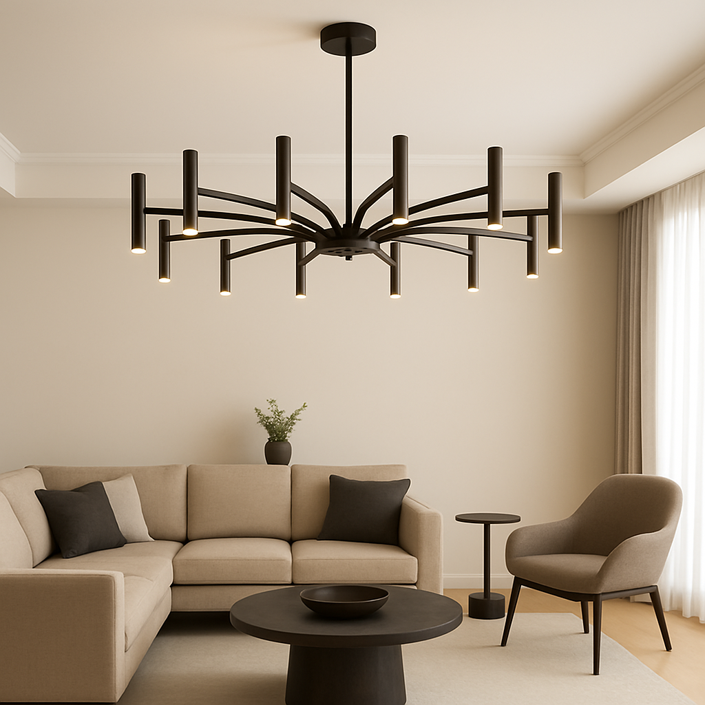 Solithra | Modern 12-Light Contemporary Minimalist Chandelier 3
