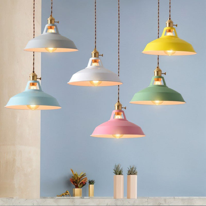 SpectrumGlow | Vibrant Retro Cone-Shaped Hanging Lamp Fixture 2