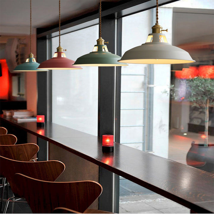 SpectrumGlow | Vibrant Retro Cone-Shaped Hanging Lamp Fixture 4