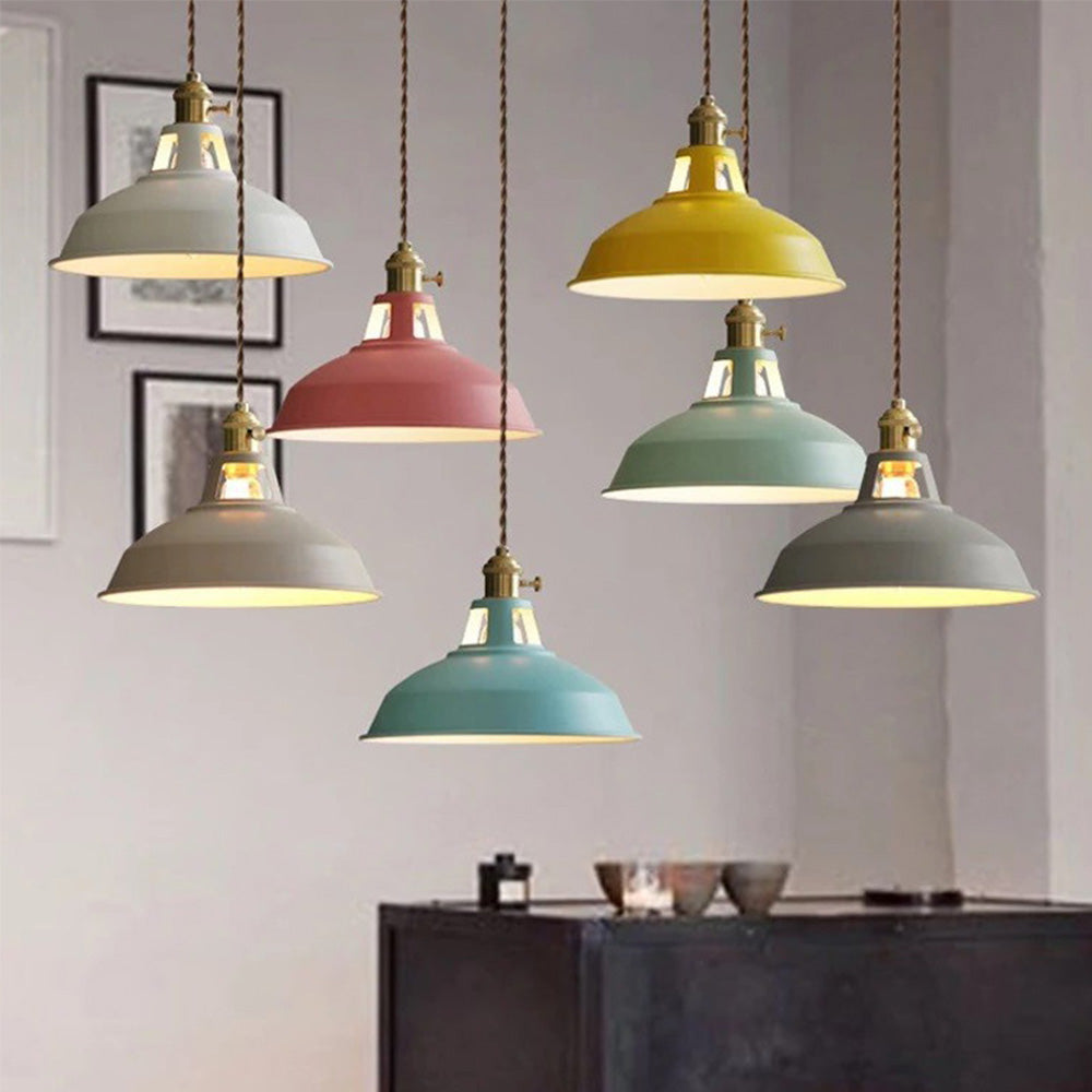 SpectrumGlow | Vibrant Retro Cone-Shaped Hanging Lamp Fixture 5