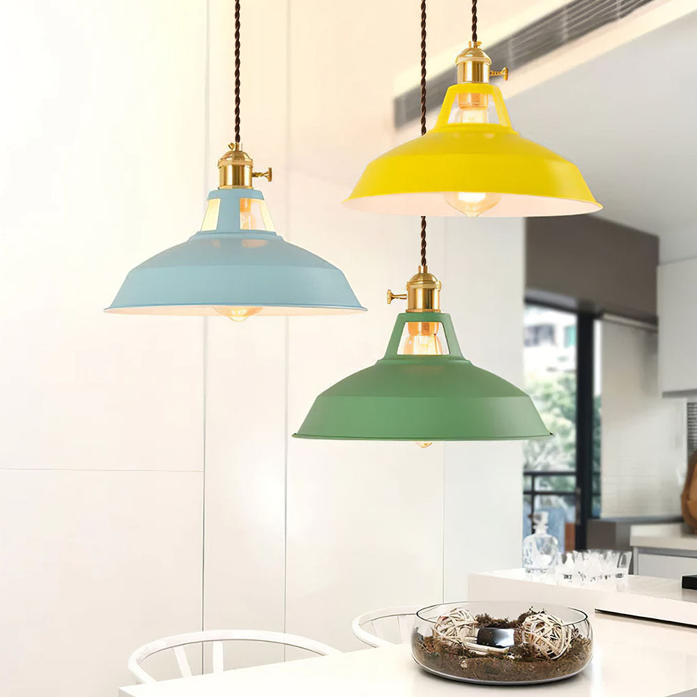 SpectrumGlow | Vibrant Retro Cone-Shaped Hanging Lamp Fixture 6