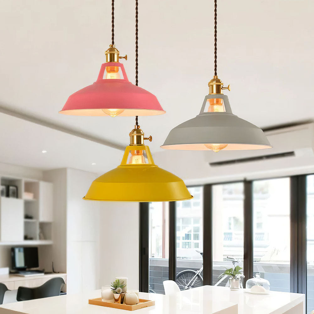 SpectrumGlow | Vibrant Retro Cone-Shaped Hanging Lamp Fixture 9