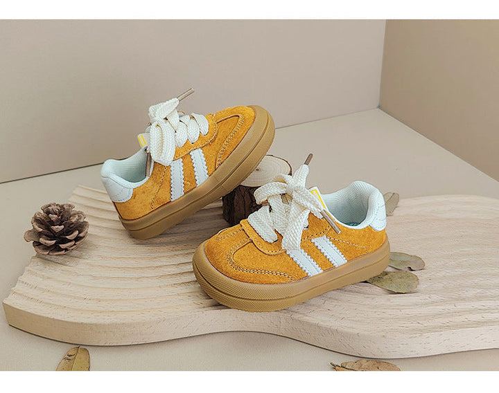 Stylish Kids Sneakers for Toddlers - Comfortable Laced Footwear in Yellow, Pink, and Green 0