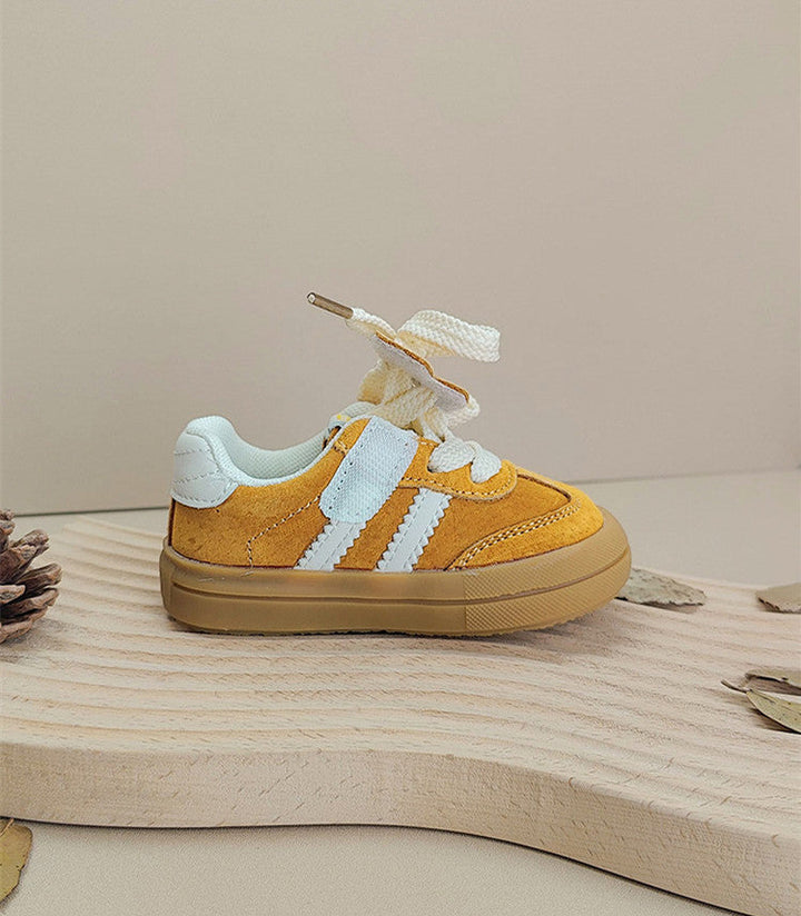 Stylish Kids Sneakers for Toddlers - Comfortable Laced Footwear in Yellow, Pink, and Green 3