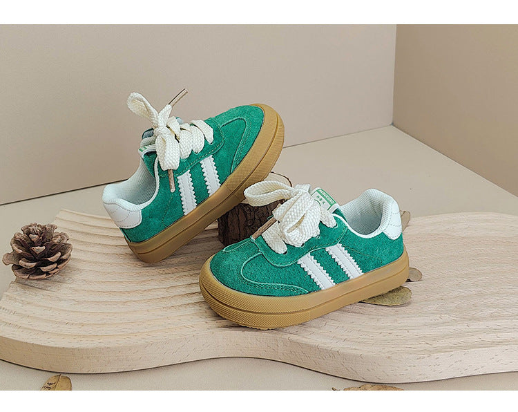 Stylish Kids Sneakers for Toddlers - Comfortable Laced Footwear in Yellow, Pink, and Green 7