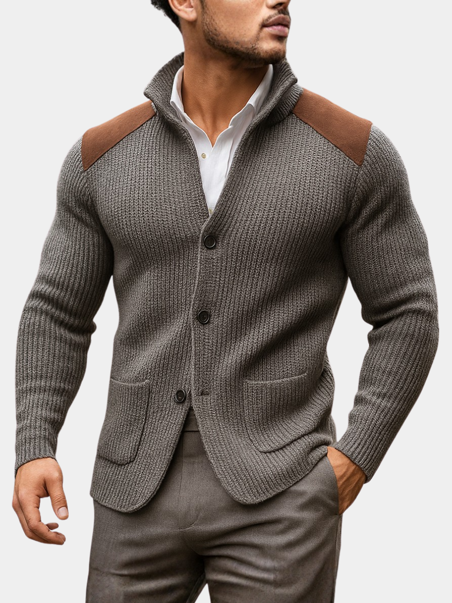 Stylish Knit Blazer | Textured Design with Suede Accents – Modern Fit for Effortless Elegance 1