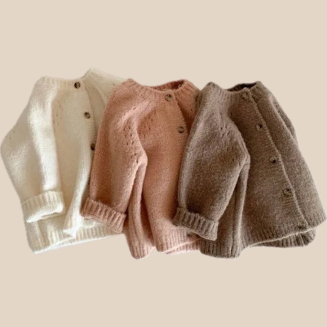 Stylish Knitted Kids Vest for Toddlers – Warm Cotton Cardigan in White, Brown, Pink, Sizes 0-4 Years 1
