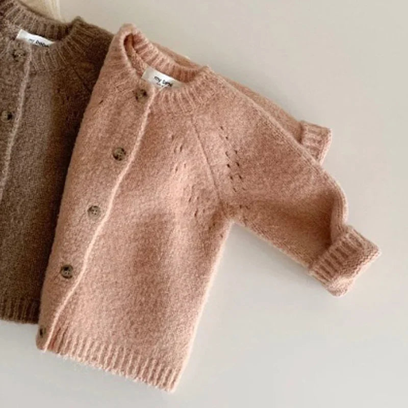 Stylish Knitted Kids Vest for Toddlers – Warm Cotton Cardigan in White, Brown, Pink, Sizes 0-4 Years 4