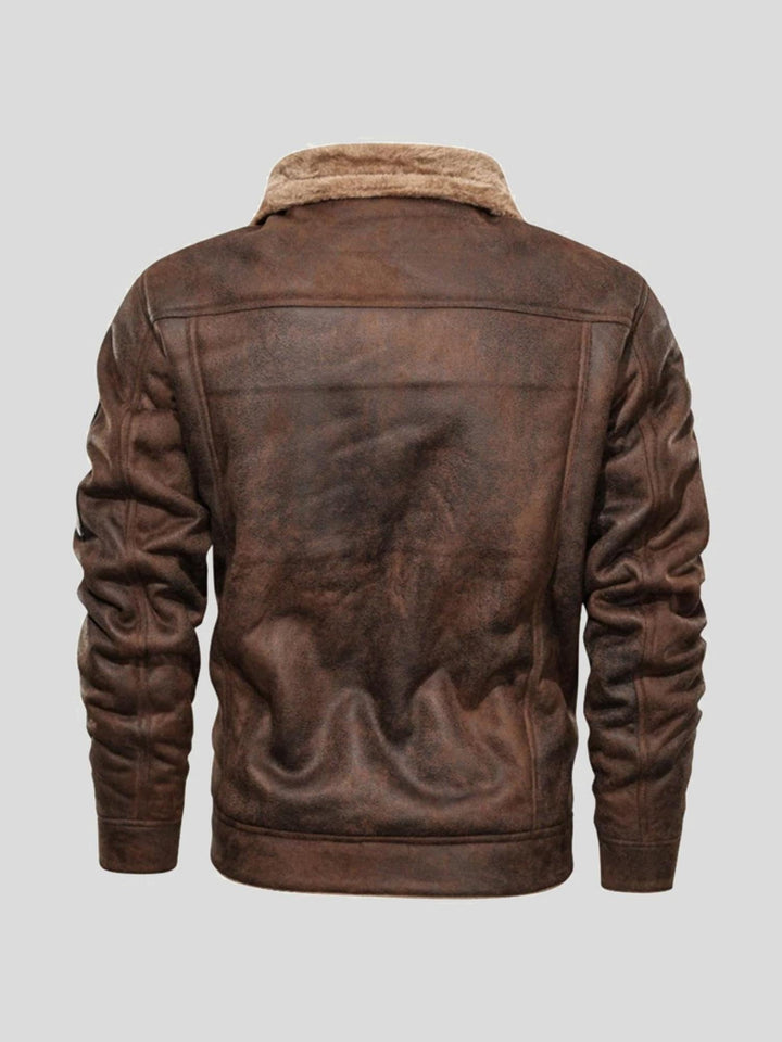 Stylish Men's Leather Coat with Classic Motorcycle Design – Durable and Comfortable for Outdoor Activities 3