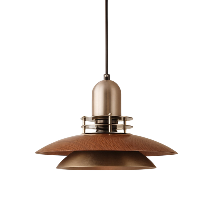 Tenora | Walnut Wood Low-Profile Hanging Pendant Light 0