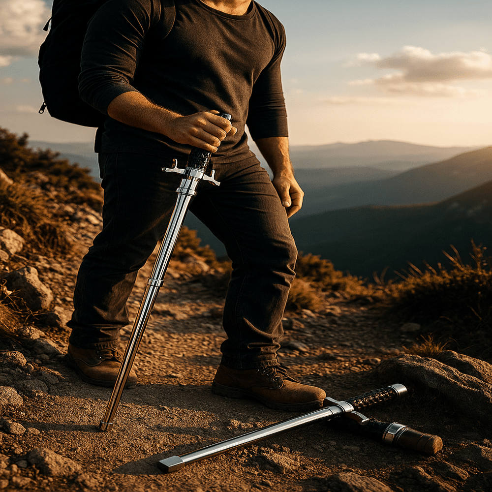 TerraGrip | Durable Adjustable Alloy Hiking Stick with Non-Slip Grip 1