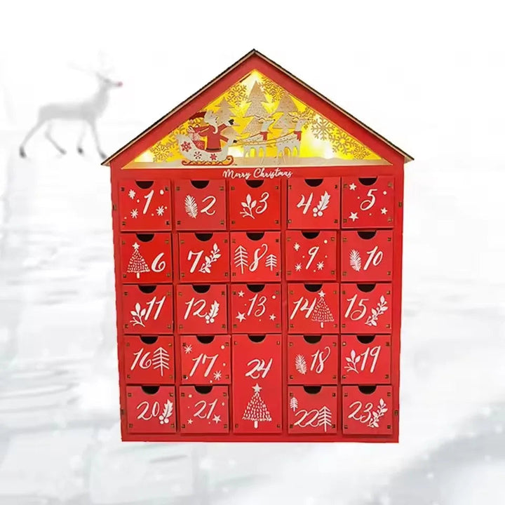 TimberGlow | Elegant Wooden Advent Calendar with Decorative Holiday Lights 2